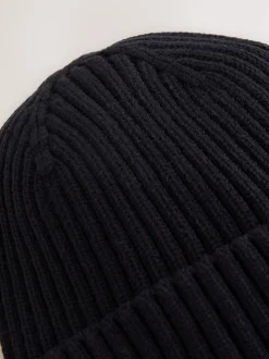 Zwart - Gebreide beanie-muts (1-16jr)