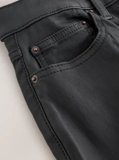 Zwart - Gecoate denim skinny jeans