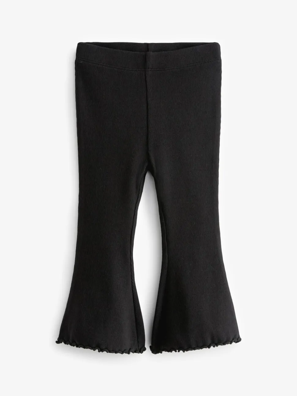 Zwart - Geribbelde flare legging (3 mnd-7 jr)