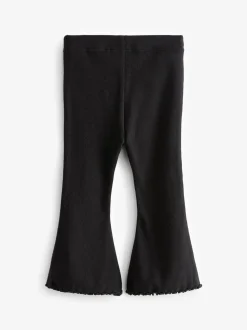 Zwart - Geribbelde flare legging (3 mnd-7 jr)