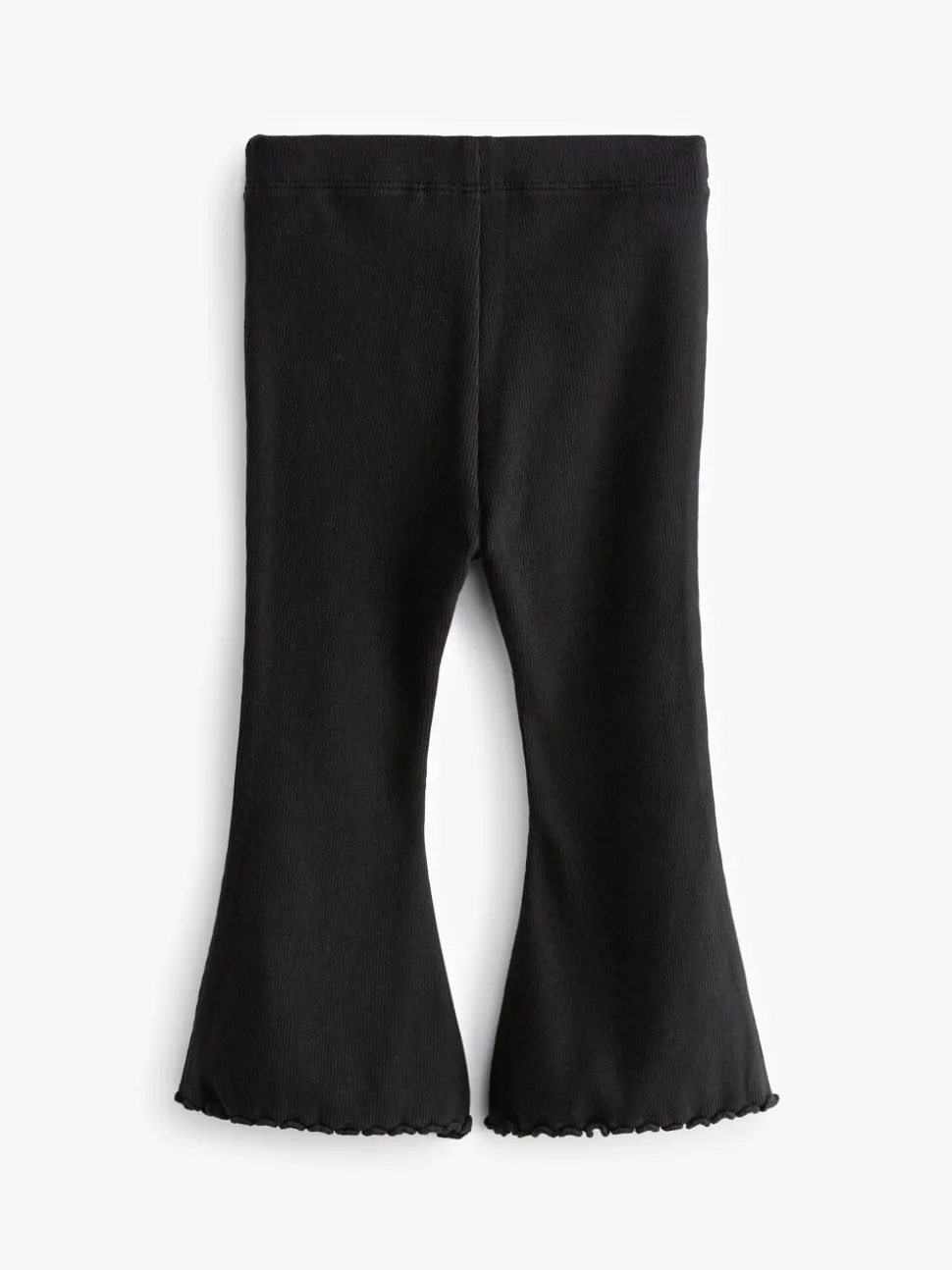 Zwart - Geribbelde flare legging (3 mnd-7 jr)