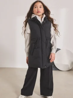 Zwart - Gewatteerde bodywarmer (3 - 16 jr)