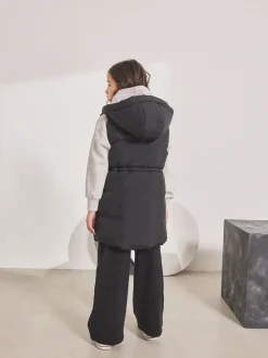 Zwart - Gewatteerde bodywarmer (3 - 16 jr)