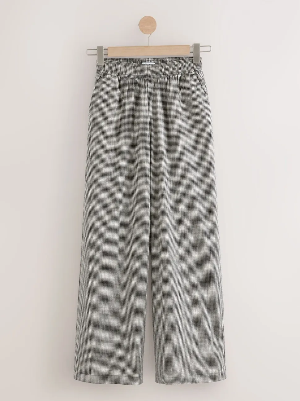 Zwart - Gingham Wide Leg Trousers