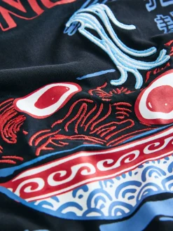 Zwart - Graphic Long Sleeve Jersey Pyjamas Set