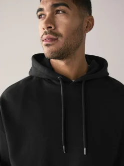 Zwart - Groot - Zwaargewicht Cotton Rich Jersey Hoodie