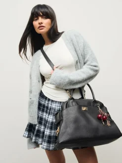 Zwart - Grote shopper met bedeltjes