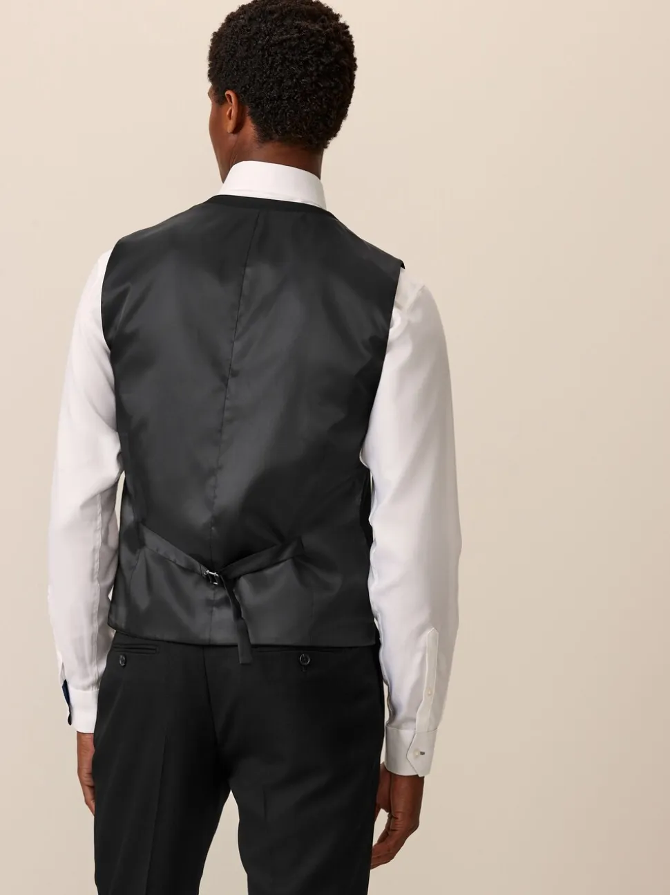 Zwart - Herenvest met textuur