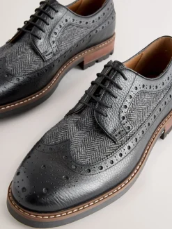 Zwart - Heritage brogue-schoenen