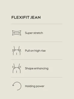 Zwart - High Rise FlexiFit Stretch Pull On Wide Leg Jeans