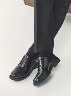 Zwart - Hi-Shine Leather Derby Shoes