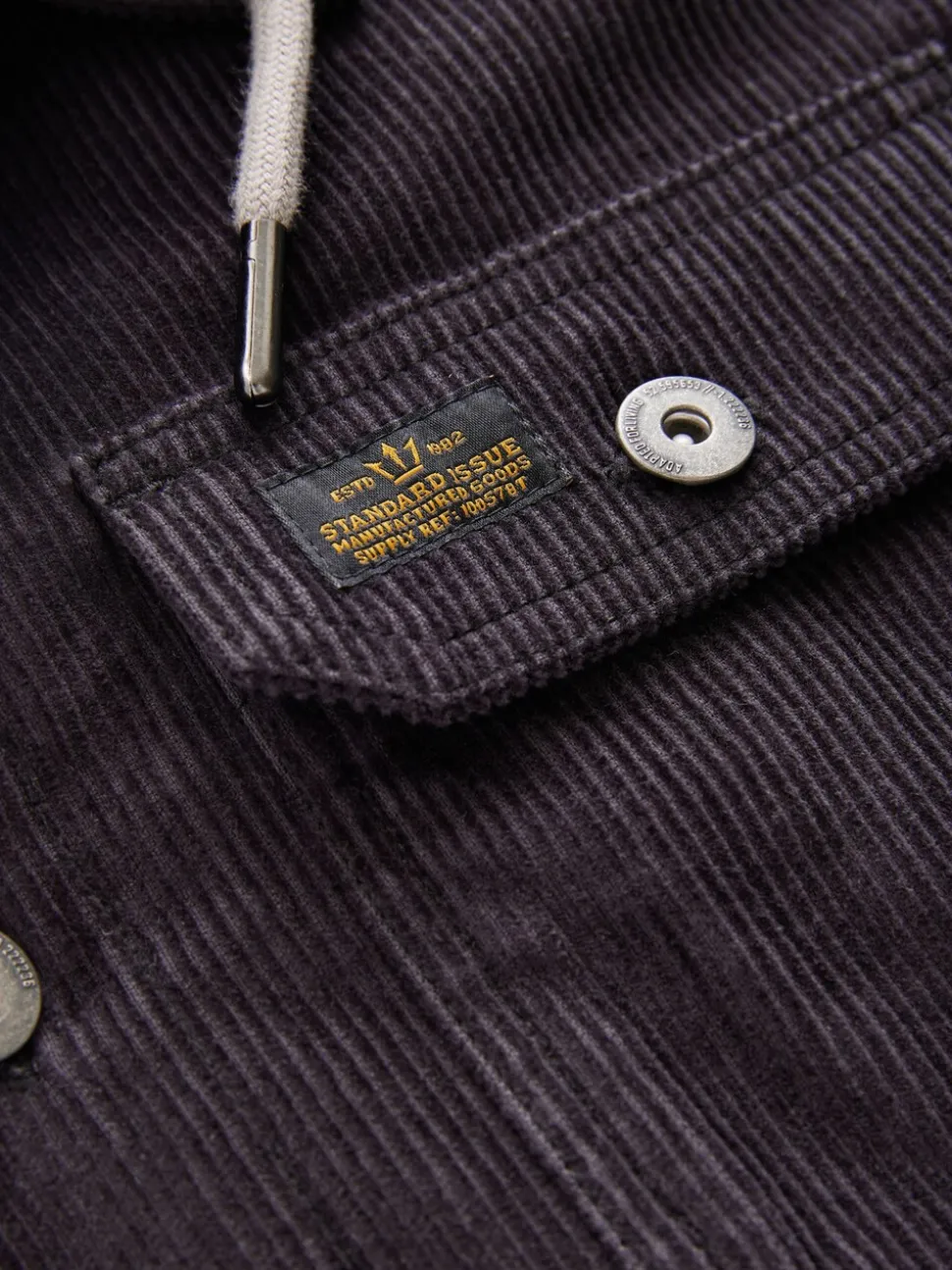 Zwart - Hooded Corduroy Borg Lined Shacket
