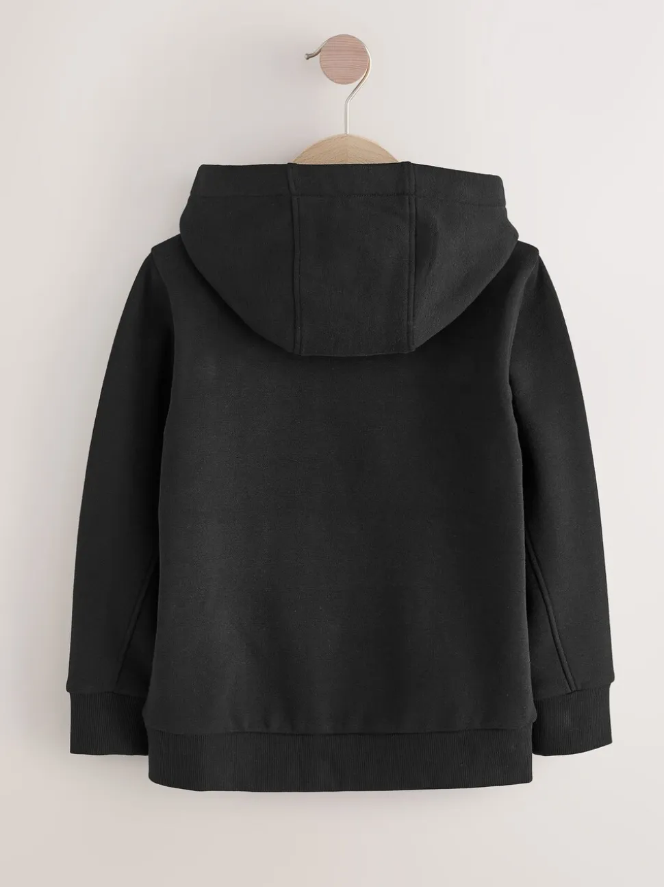 Zwart - Hoodie met logo en ritssluiting (3-16jr)