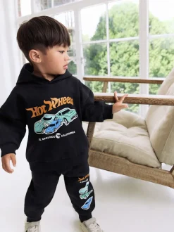 Zwart - Hot Wheels Hoodie en Joggingbroek Set (9mnd -8jr)