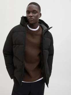 Zwart - Jack & Jones - Gewatteerd jack met capuchon