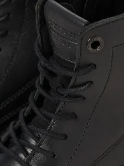 Zwart - JACK & JONES leren laarzen