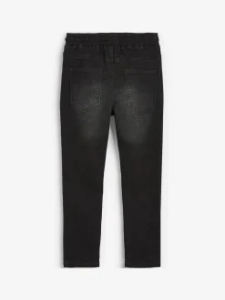 Zwart - Jeans met stretch en elastische taille (3-16 jr)