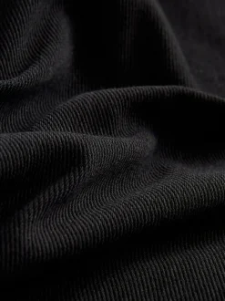 Zwart - Jersey denim broek met wijde pijpen