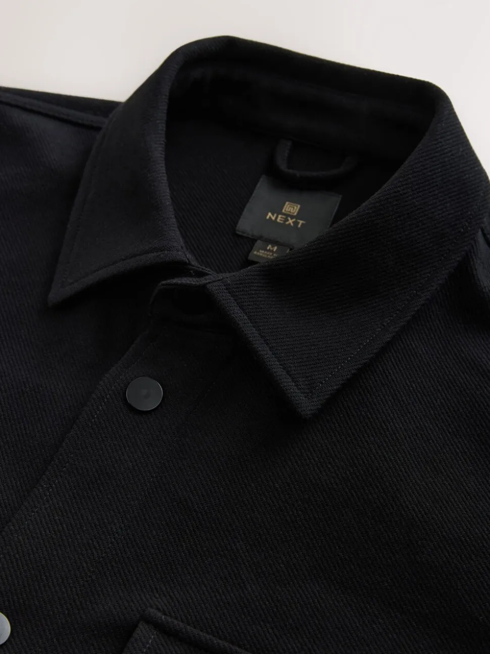 Zwart - Jersey keperstof Overshirt met drukknopen