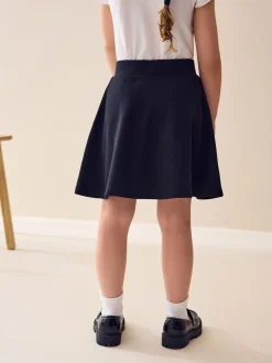 Zwart - Jersey stretch school skater rok met elastische taille (3 - 17 jr)