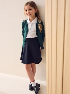 Zwart - Jersey stretch school skater rok met elastische taille (3 - 17 jr)