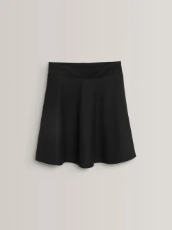 Zwart - Jersey stretch school skater rok met elastische taille (3 - 17 jr)