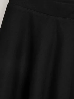 Zwart - Jersey stretch school skater rok met elastische taille (3 - 17 jr)
