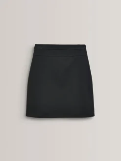 Zwart - Jersey stretch schoolkokerrok met aantrekkoord (3 - 18 jr)
