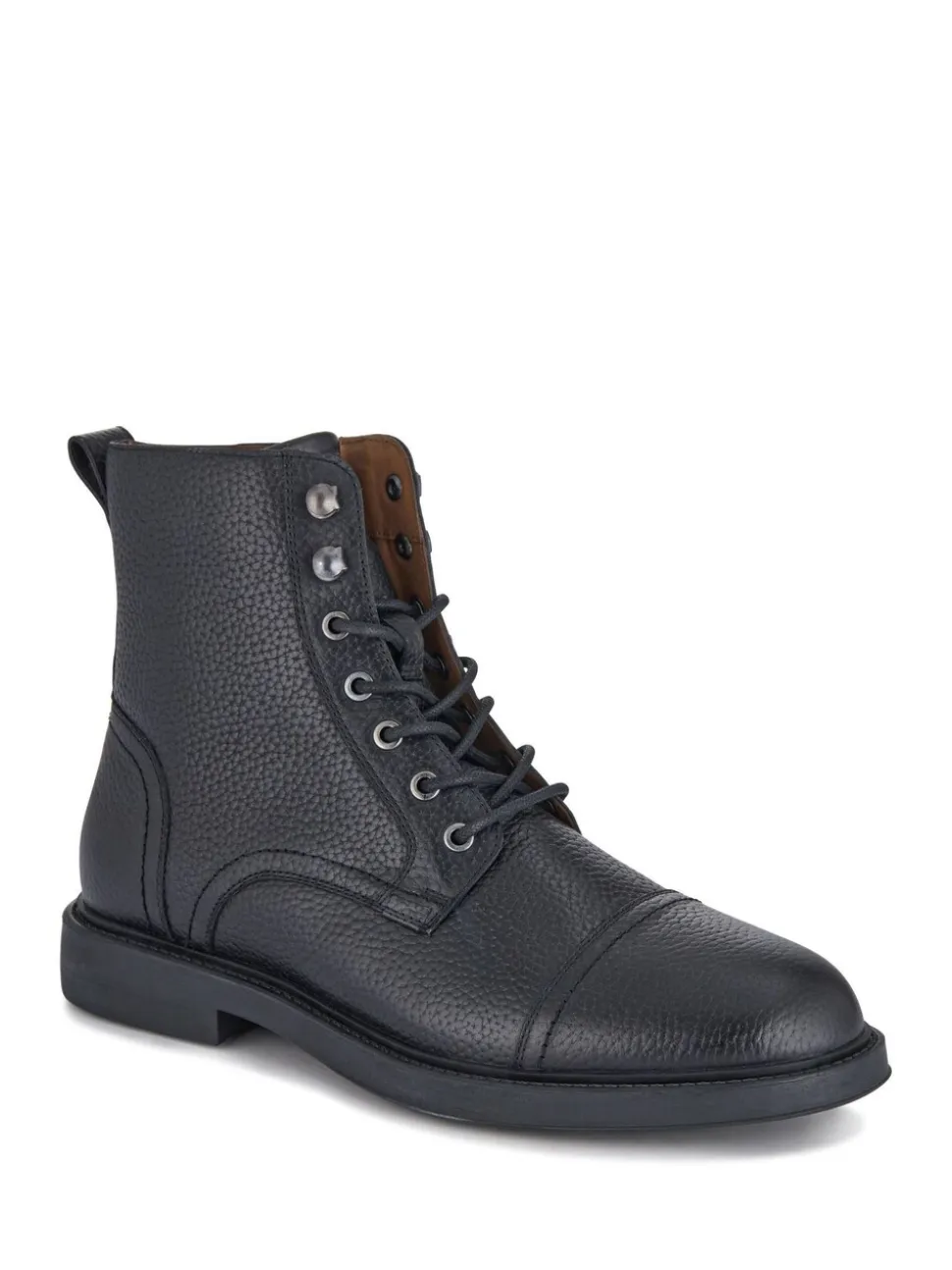 Zwart - Jones Bootmaker Davide leren militaire laarzen met wijde pasvorm