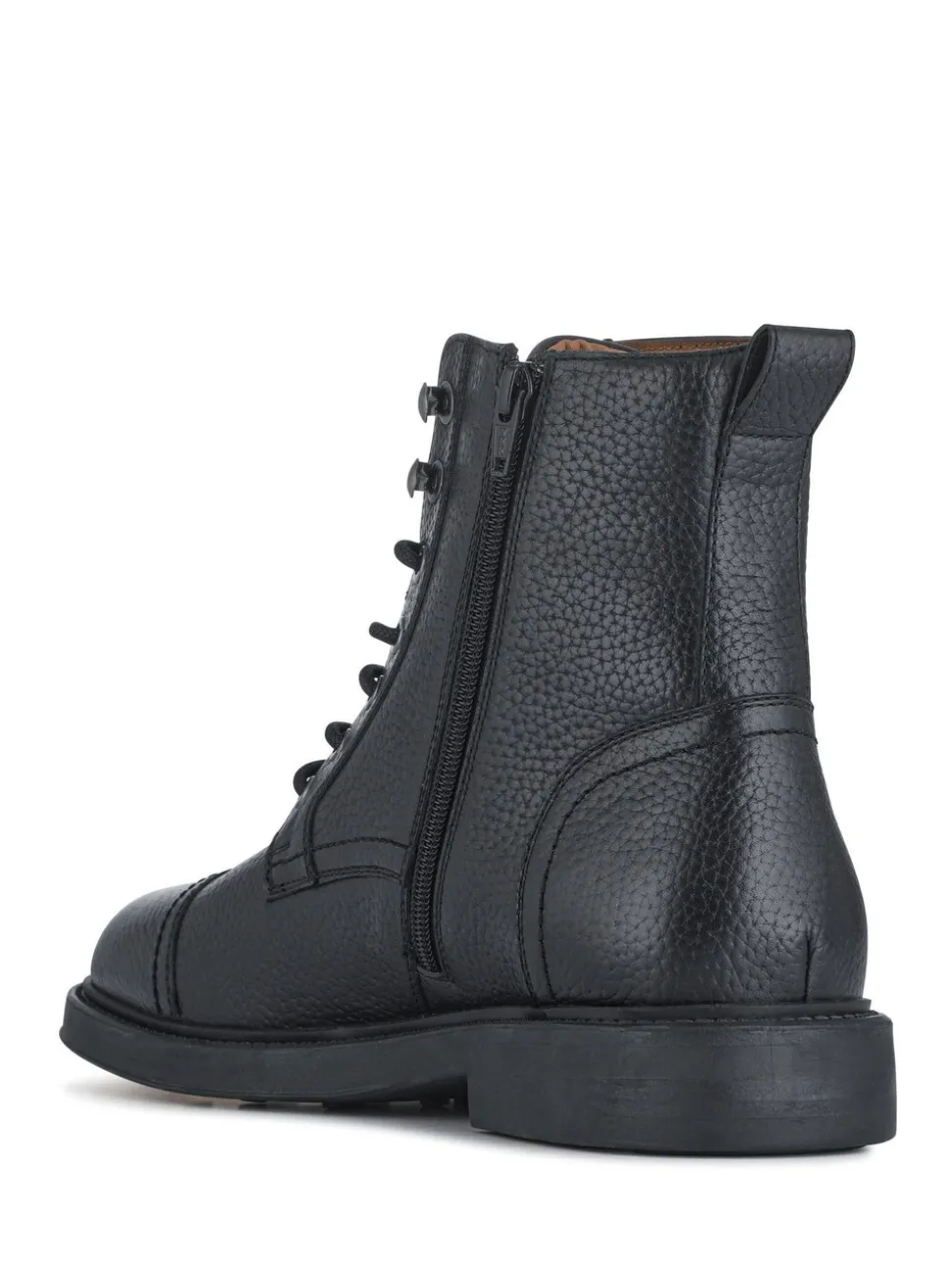 Zwart - Jones Bootmaker Davide leren militaire laarzen met wijde pasvorm
