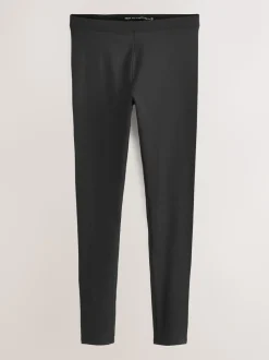 Zwart - Katoenen legging met hoge taille