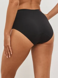 Zwart - Katoenen menstruatieslip voor medium vloeien
