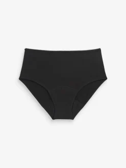 Zwart - Katoenen menstruatieslip voor medium vloeien
