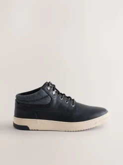 Zwart - Knitted Collar Ankle Boots