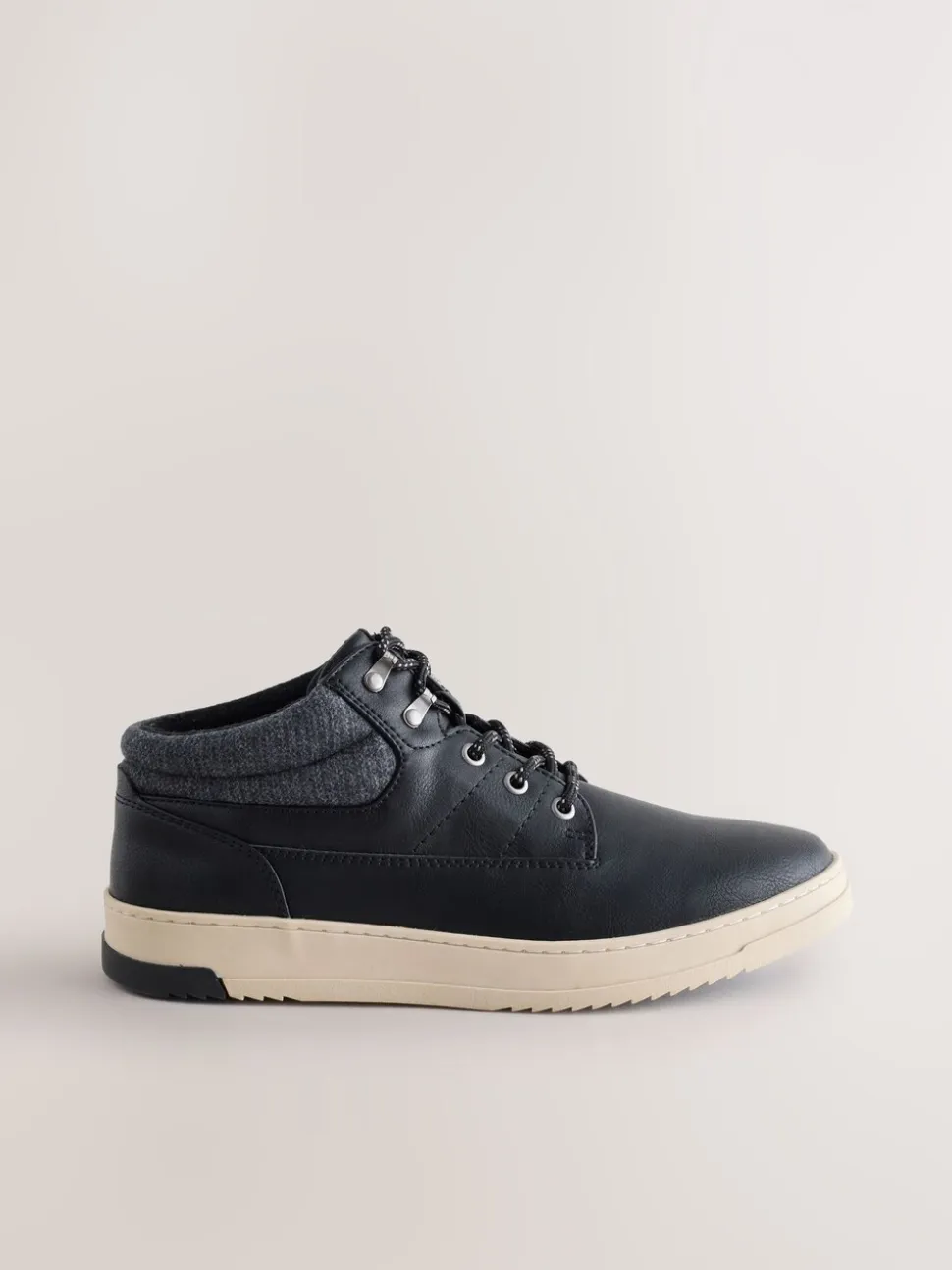 Zwart - Knitted Collar Ankle Boots