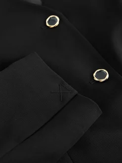 Zwart - Kraagloze V-hals blazer