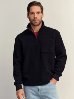 Zwart - Kwartrits - Borg Fleece