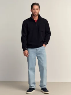 Zwart - Kwartrits - Borg Fleece
