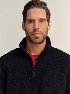 Zwart - Kwartrits - Borg Fleece