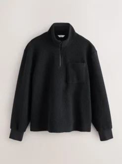 Zwart - Kwartrits - Borg Fleece