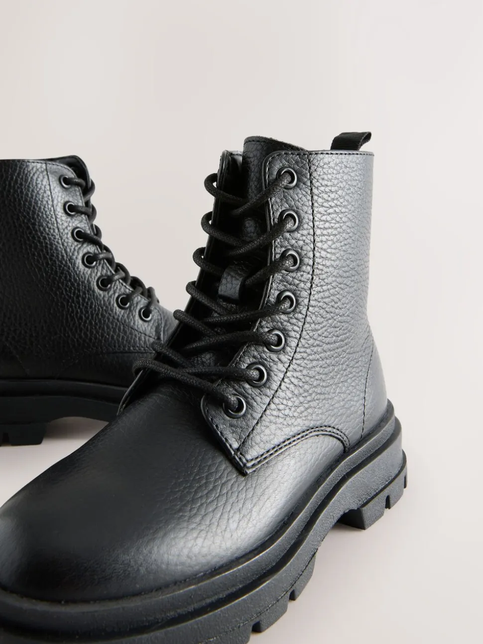 Zwart - Lace Up Leather Boots