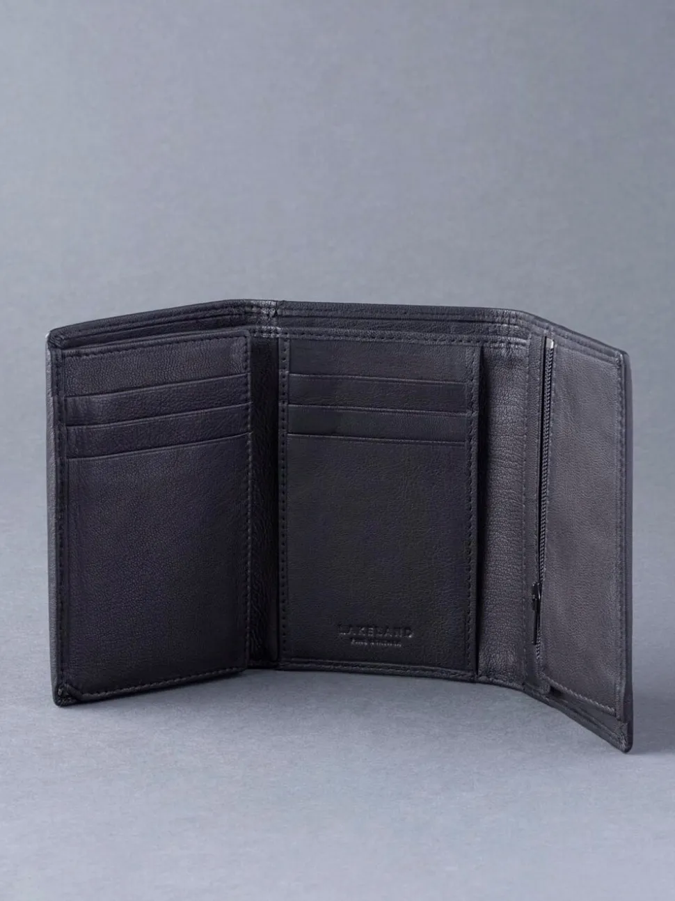 Zwart - Lakeland Leather Bowston portemonnee met opvouwbaar ontwerp