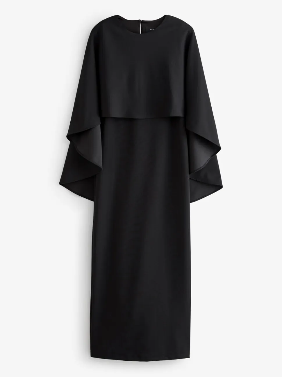 Zwart - Lange jurk met cape