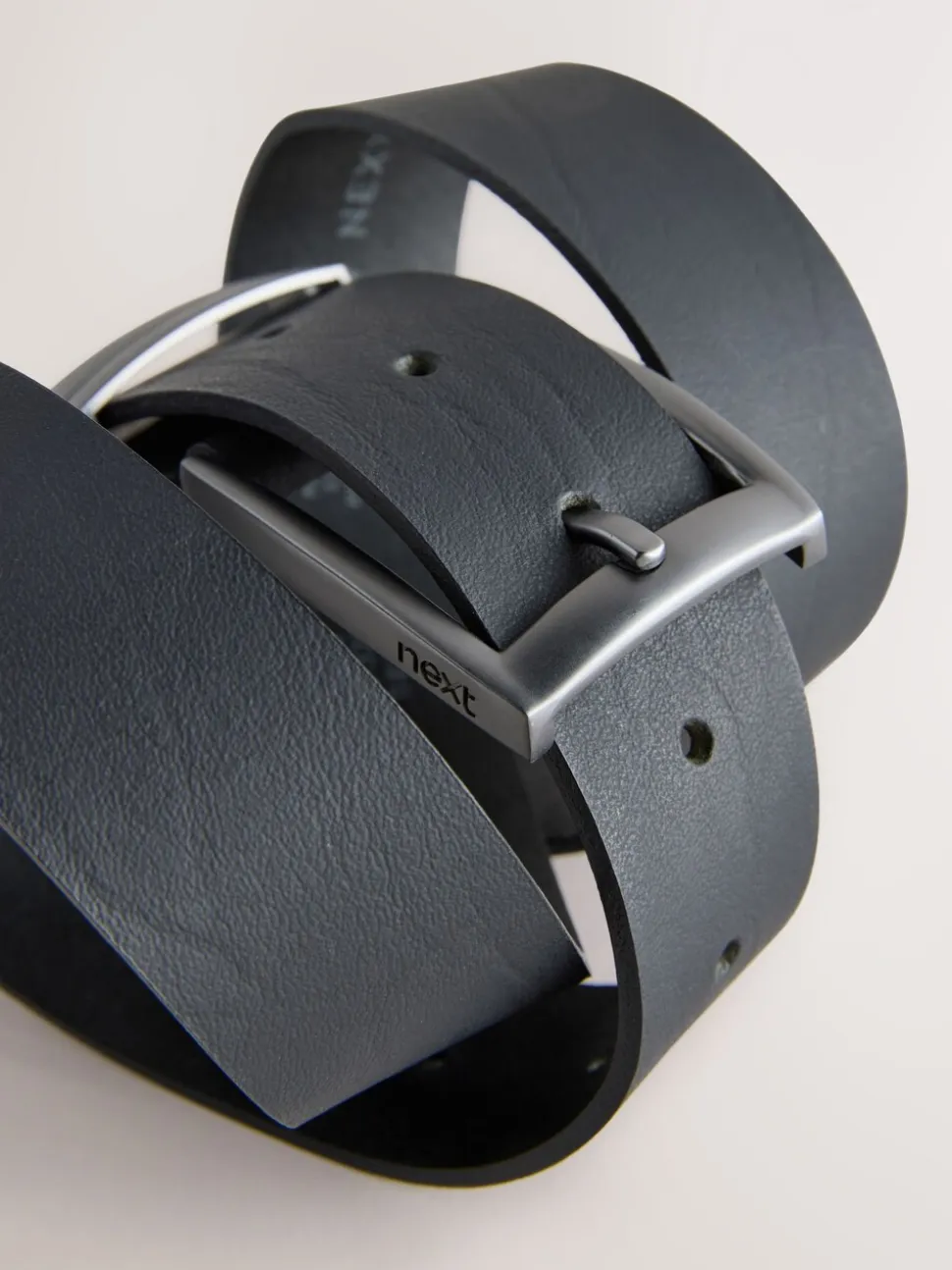 Zwart - Leather Belt With Double Keeperloop