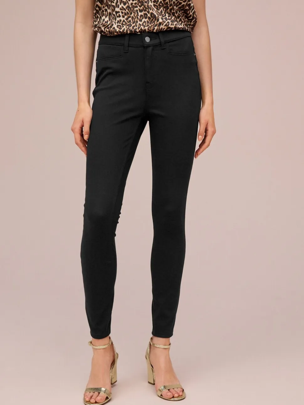 Zwart - Legging van jersey-denim