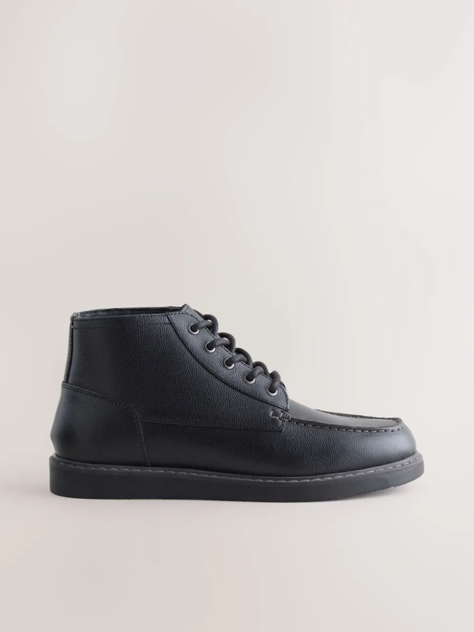Zwart - Leren Boots met middelhoge Sleehakken