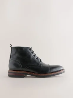 Zwart - Leren boots met neusstuk