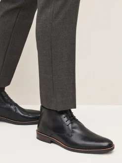 Zwart - Leren chukka schoen