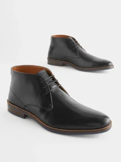 Zwart - Leren chukka schoen