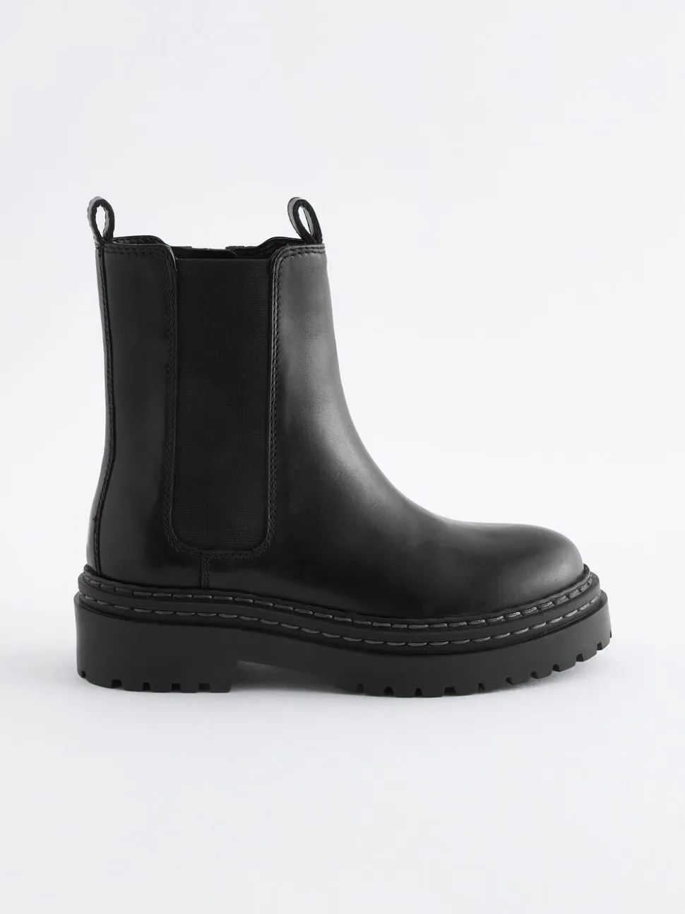 Zwart - Leren Chunky Chelsea Boots